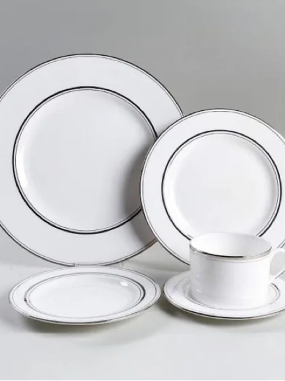 Kate Spade Lenox Library Lane Platinum 5 Pc Place Setting China NWT